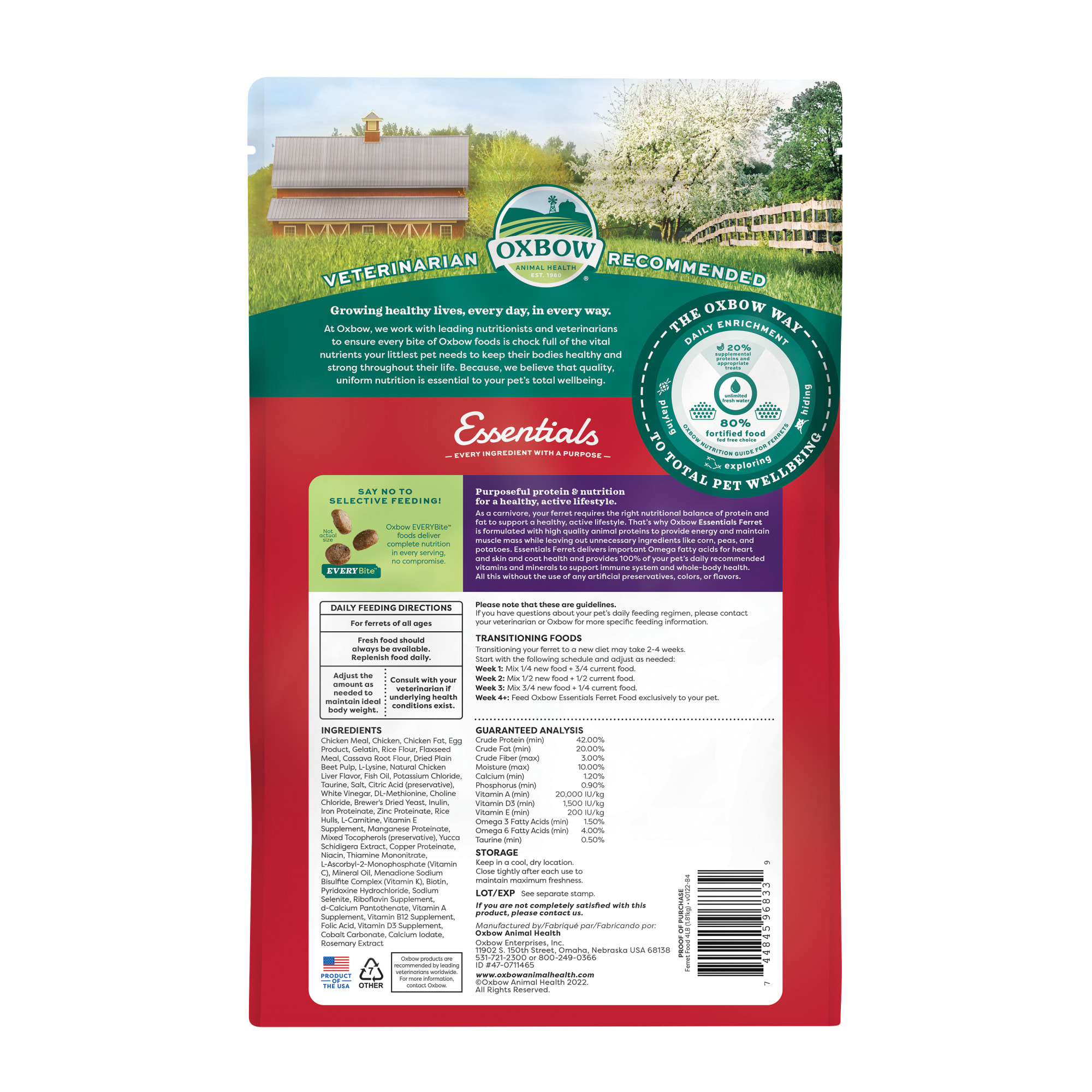Oxbow Essentials Ferret Food, 4 lbs.