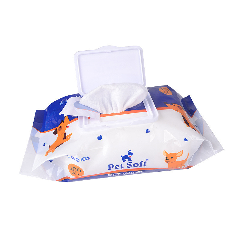 100pcs Pet Wet Wipes Antiseptic Antibacterial Pet Wipes Dogs puppies and Cats Cleaning Wipes