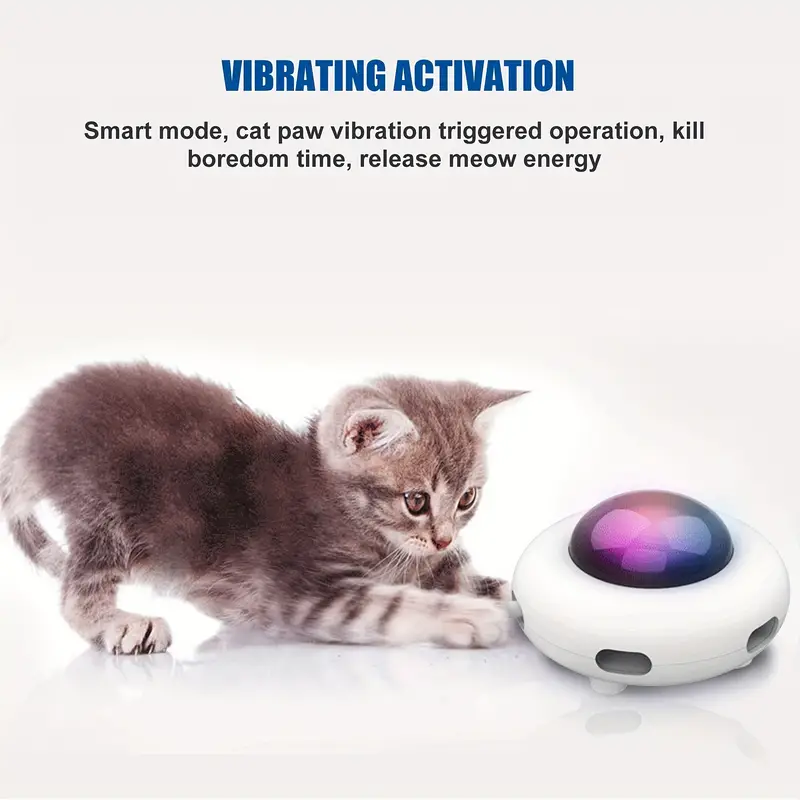 Pet electric cat toy UFO automatic feather cat self high boredom smart toy electric cat tease turntable toy