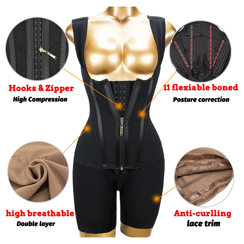 Slimming Girdle Faja Sculpting Shaper High Compression Corset Original Colombian Hourglass Shapewear Post Lipo Surgery Sheath 241112