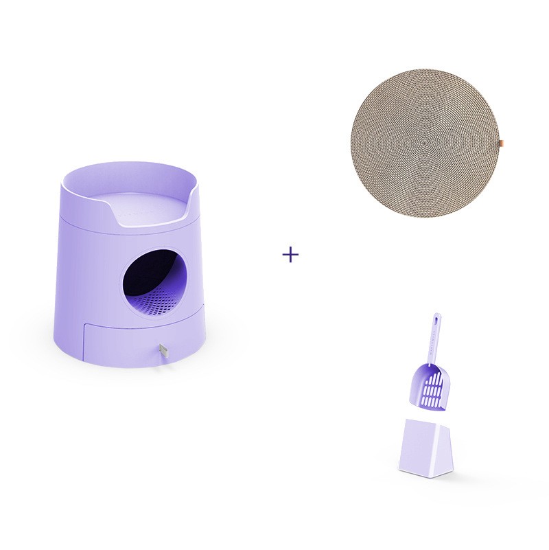 Luxury Cat Toilet Litter Box With Cat Nest Large Semi-enclosed Litter Box Clean Up Products for Cats