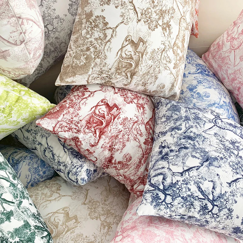 Velvet jungle pillowcase soft cushion cover waist pillowcase backrest pillowcase cushion cover 241125