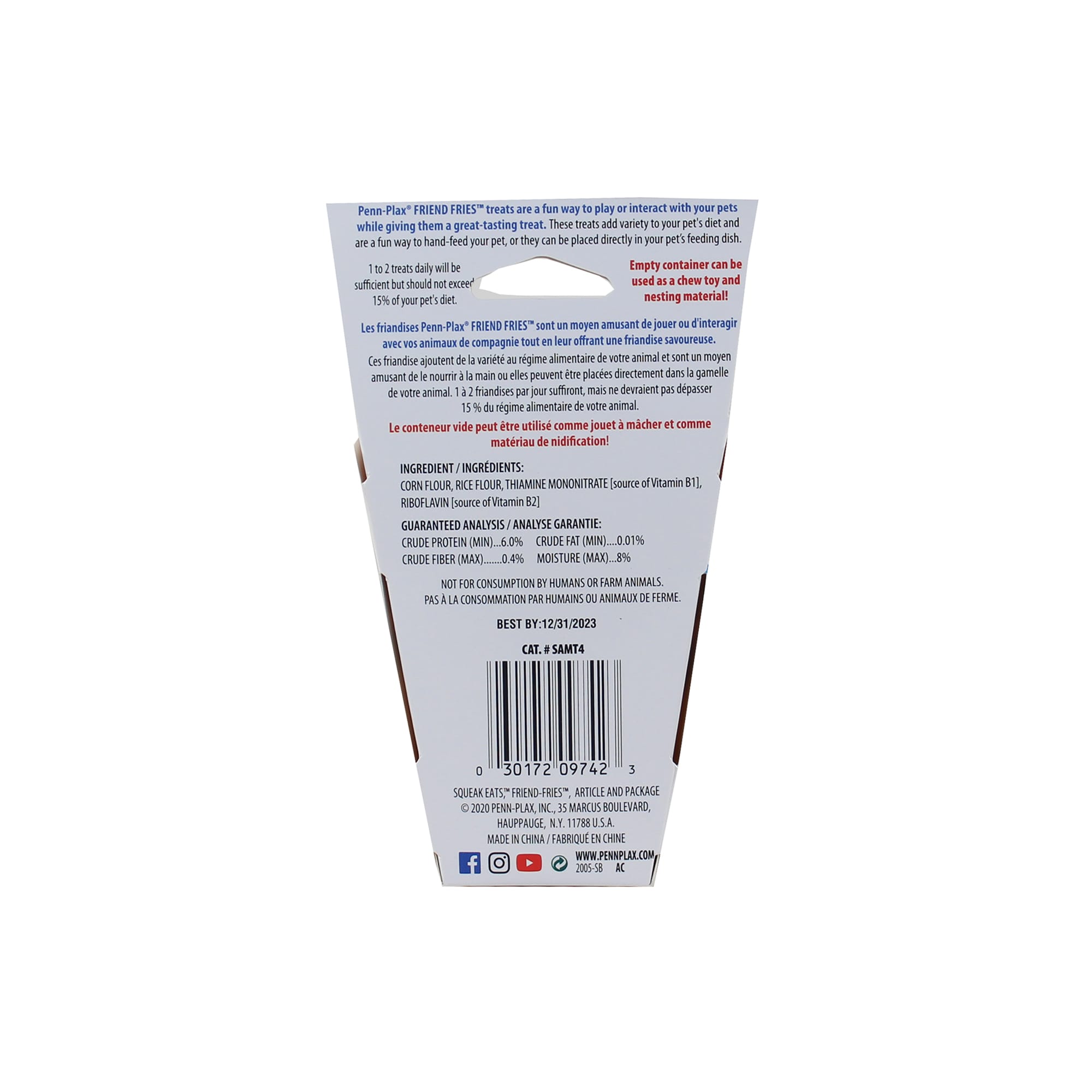Penn Plax Friend Fries Treat for Small Animals, 1.06 oz.