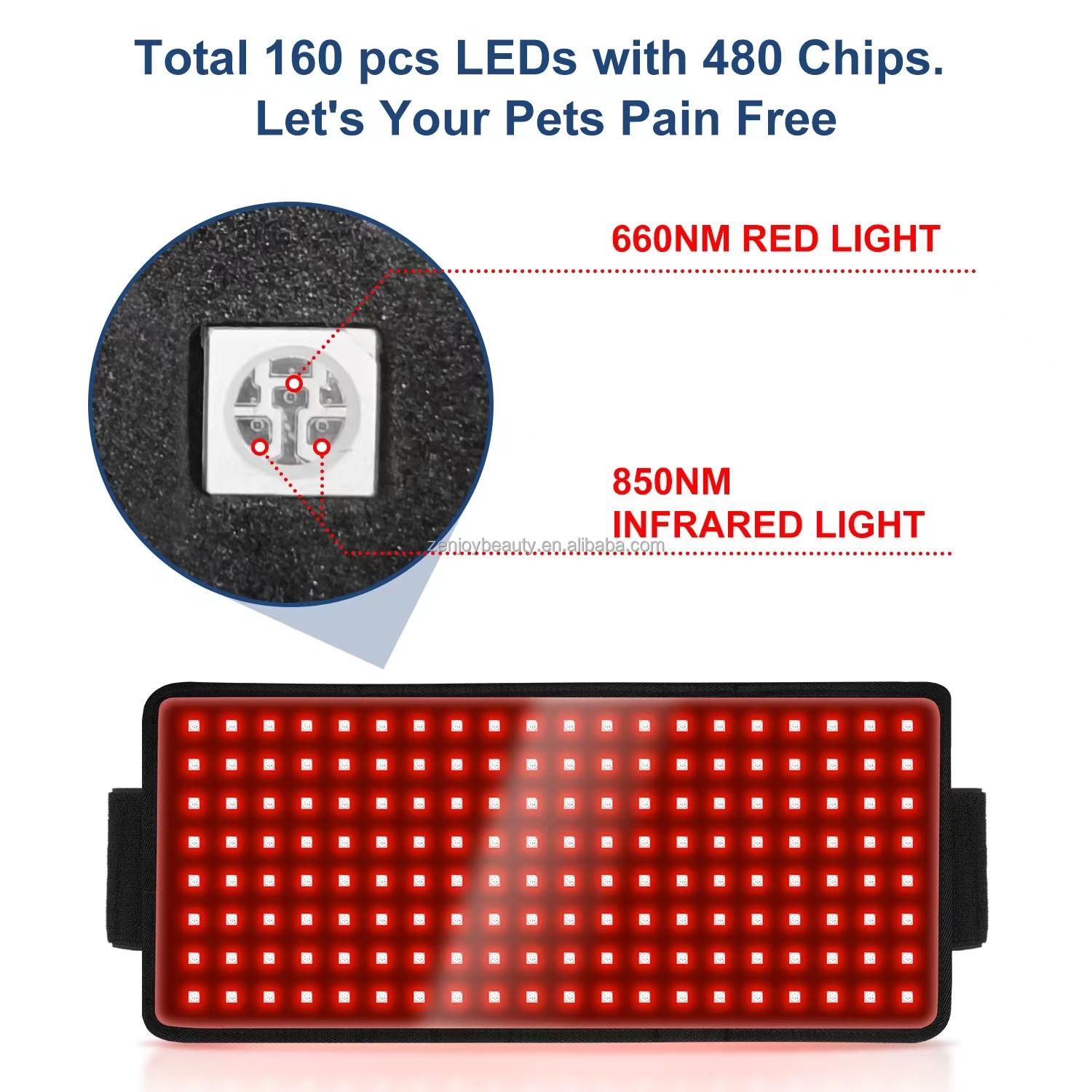 2024 Built-in Battery Wireless 660nm 850nm LED Red Light Infrared Light Pet Therapy Mat Horse Leg Red Light Therapy Pad