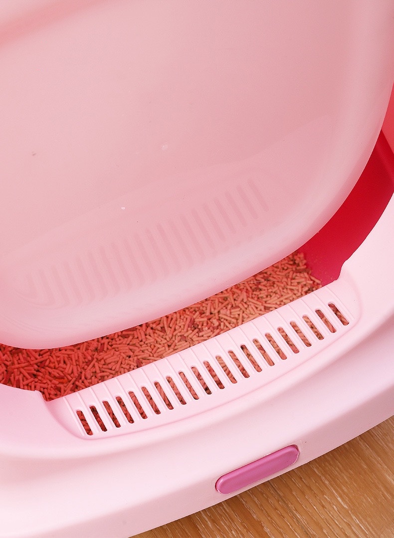 Plastic Professional Manufacture Cheap Closed House Cat Litter Box Large Space Litter Box Tray for Cats