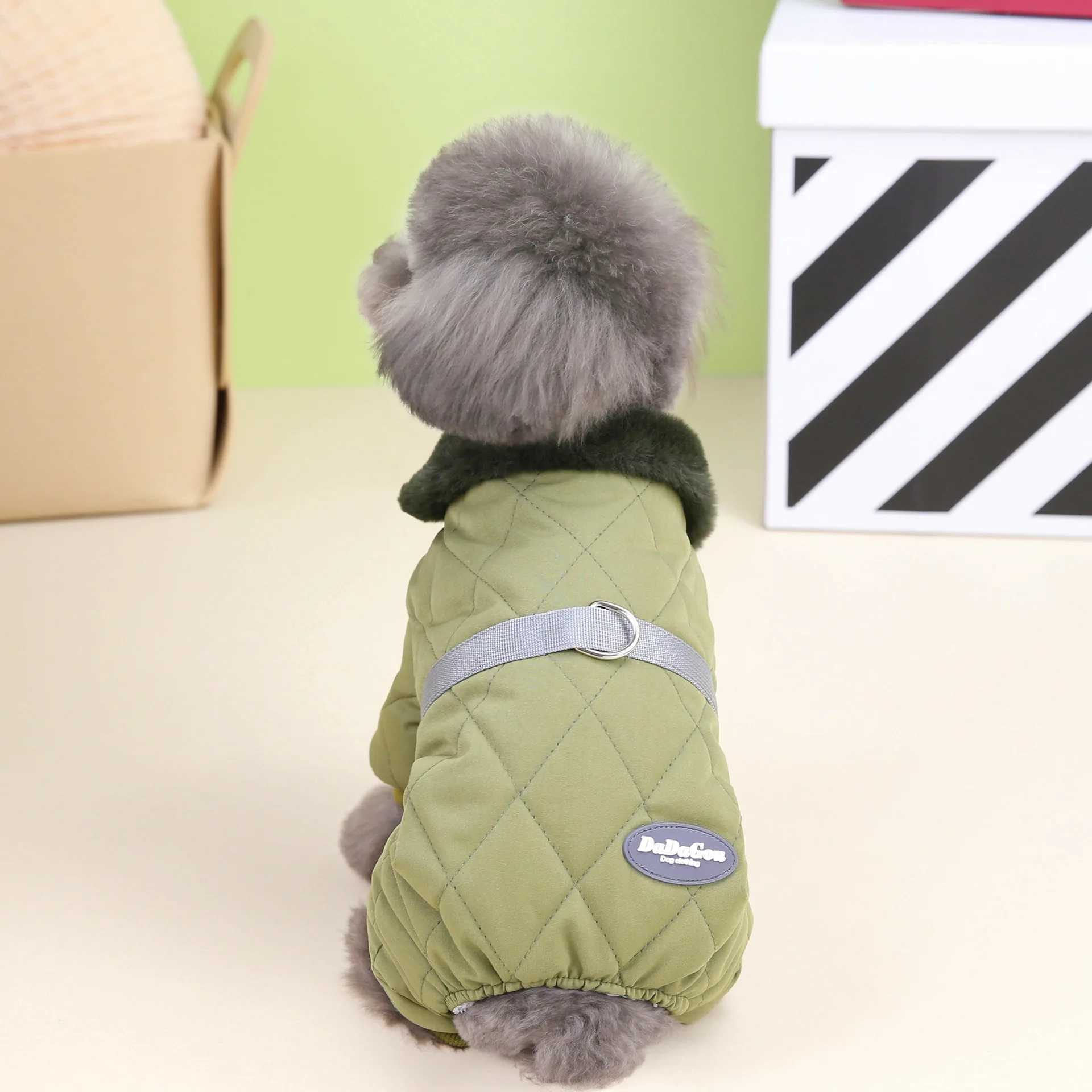 Winter Dog Clothes for Small Medium Dogs Cat Fleece Warm Fur Collar Jacket Coat Puppy Jumpsuits French Bulldog Chihuahua OutfitsXJ241125