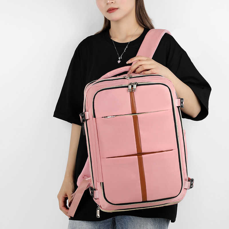 New women's backpack versatile outdoor multi-functional travel luggage men's bag large capacity new solid color backpack 241125