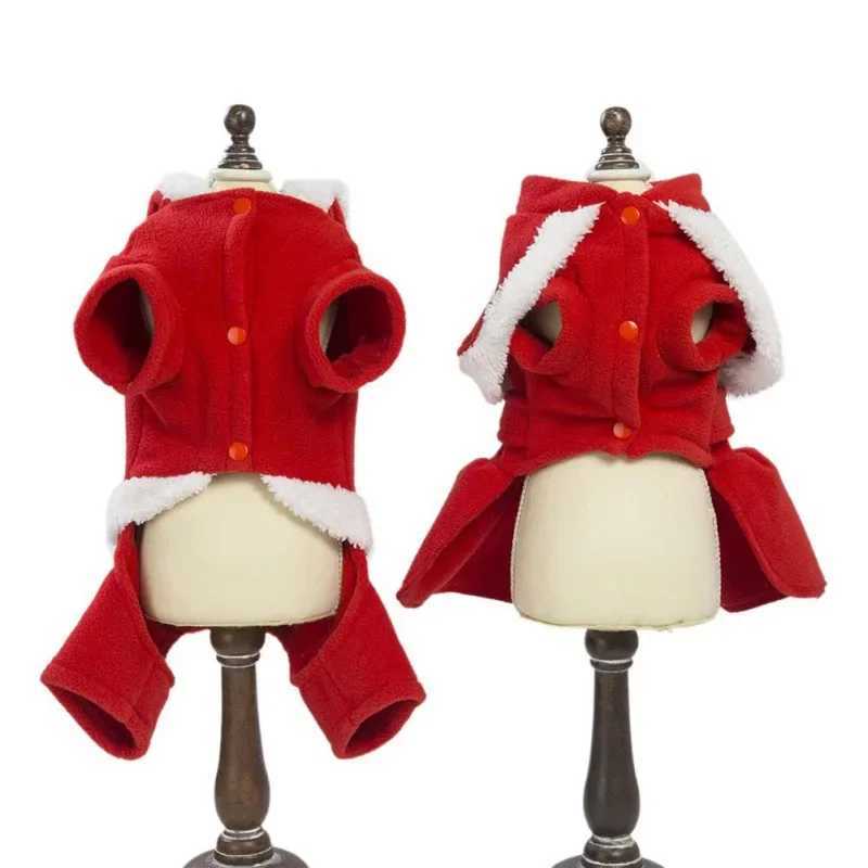 Christmas Pet Dog Winter Warm Dog Dresses For Small Dogs Dog Jumpsuits Dress Couple Chihuahua Yorkshire New Year Jacket ApparelsXJ241125