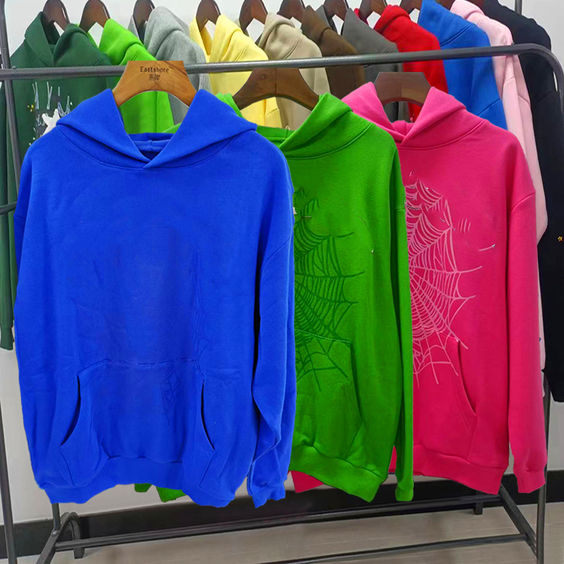 mens hoodies fleecing designer hoodie for men foam sweatshirts hoody cobweb women pink grid tracksuit pants cotton 450G top guality Printing process With sticker A5