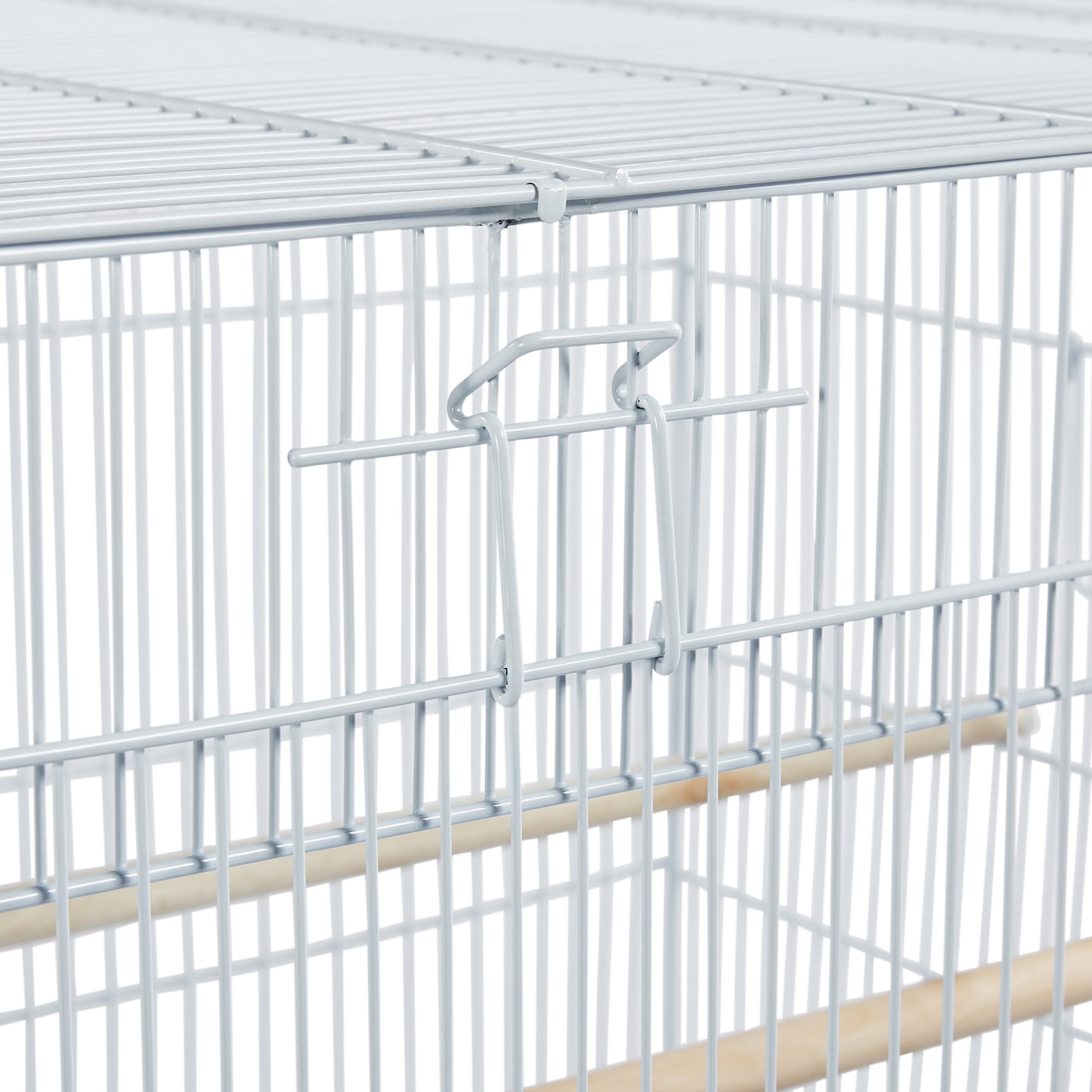 Topeakmart White 47" Flight Cage with Slide-Out Tray and Rolling Detachable Stand for Birds