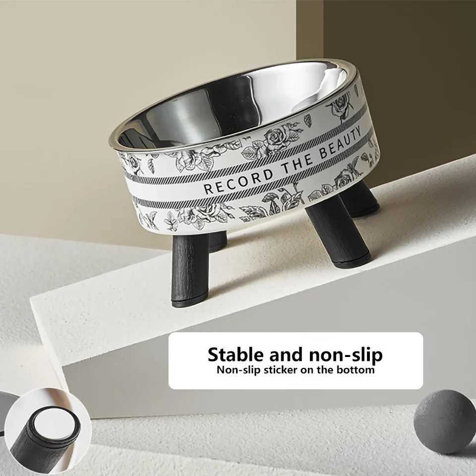 Stainless Steel Pet Tall Bowls Removable Design for Cat Puppy Small DogXJ241125