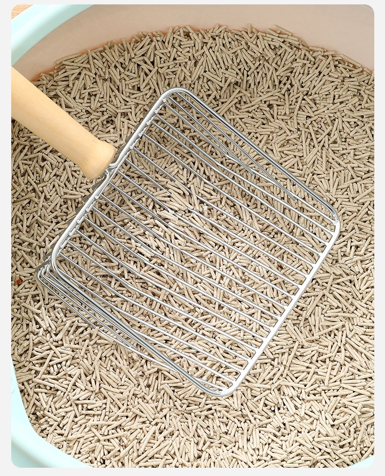 Hyra Metal Cat Litter Scoop Fast Sifting Kitty Poop Scooper Caddy Optional Stand Cat Litter Shovel
