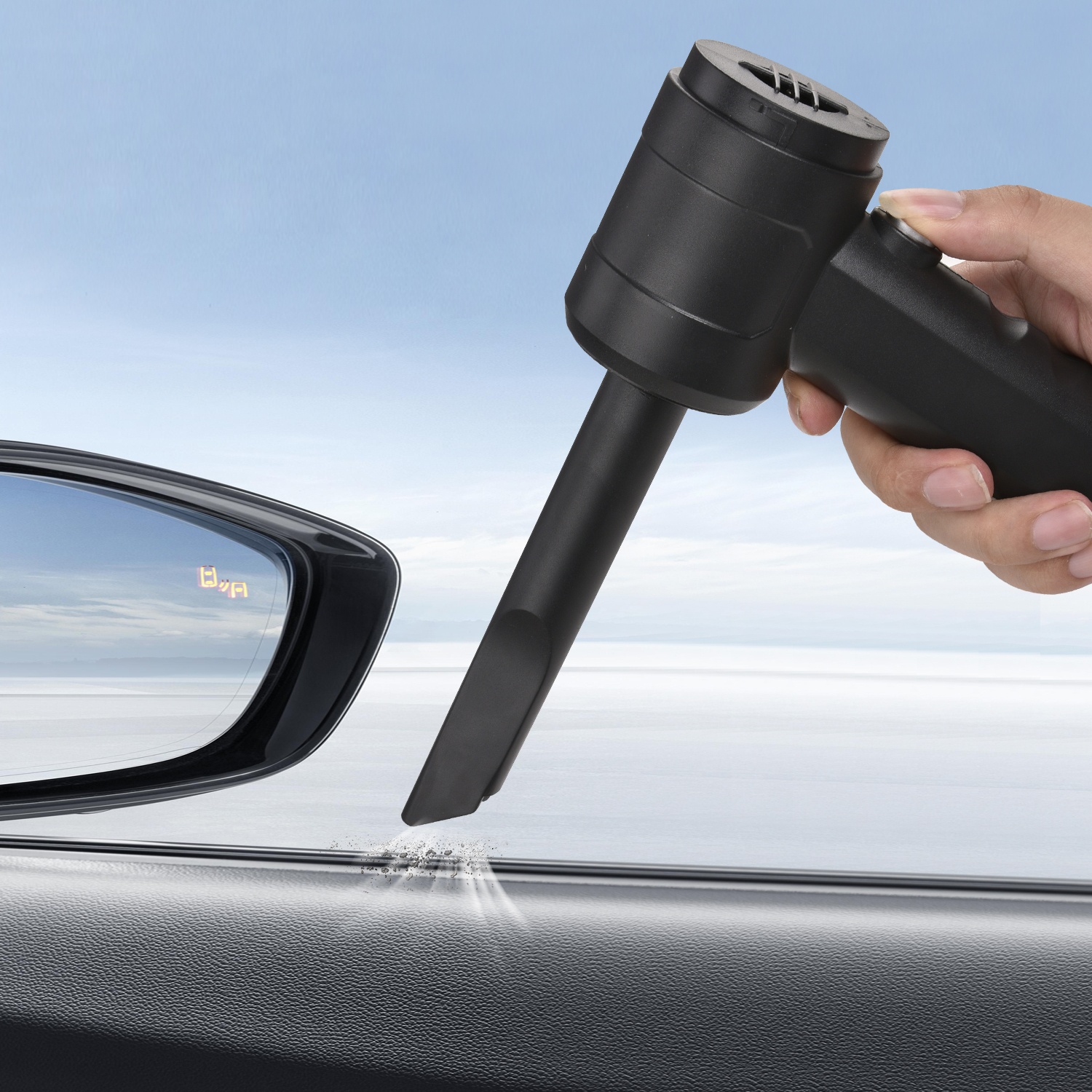 Compact Car Detailing Solution: Long-Lasting Handheld Vacuum with Pre-Installed Strainer for Vehicular Use