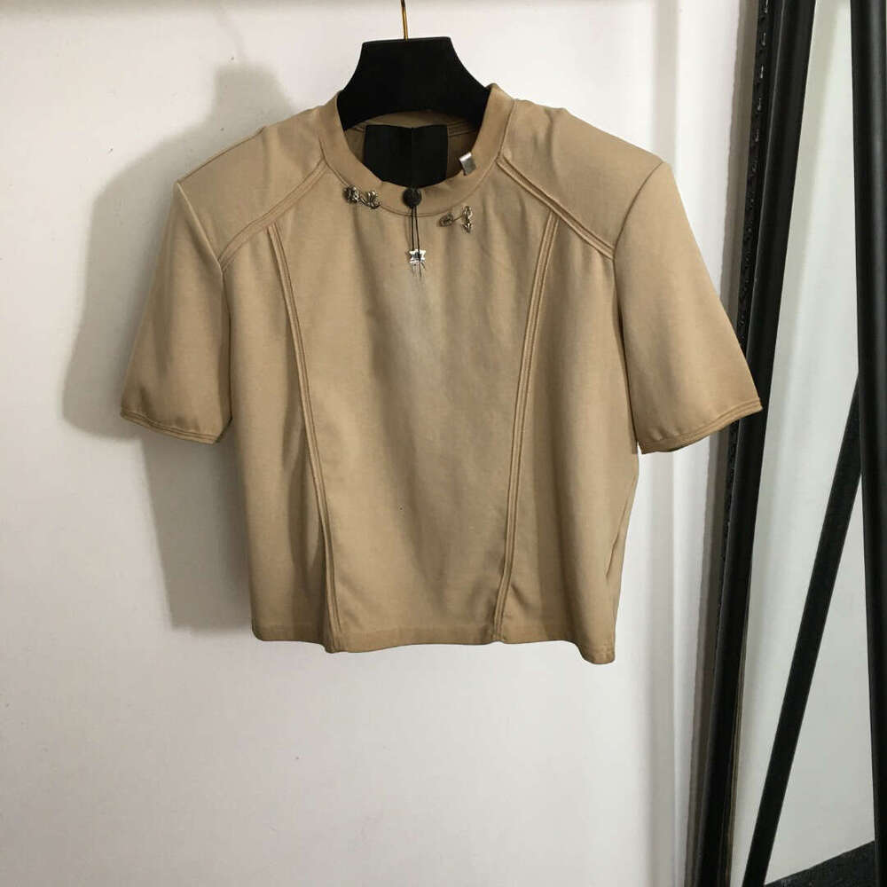 25ss t-shirt designer women shirt women brand autumn top fashion metal logo ladies Round neck short sleeved shirt high-quality T-shirts Nov 23 A9