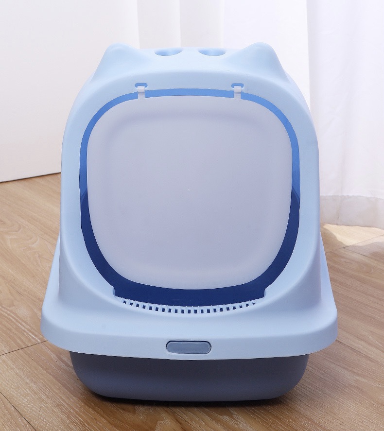 Plastic Professional Manufacture Cheap Closed House Cat Litter Box Large Space Litter Box Tray for Cats