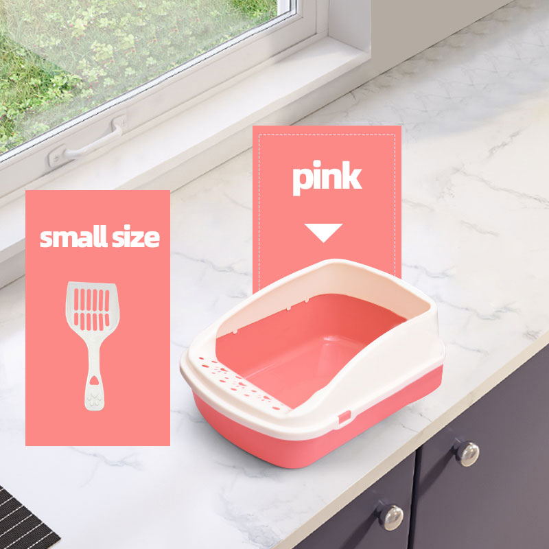 2024 Hot Selling Rectangular Cat Litter Box Litter Tray Toilet Plastic Cat Litter Box With Shovel