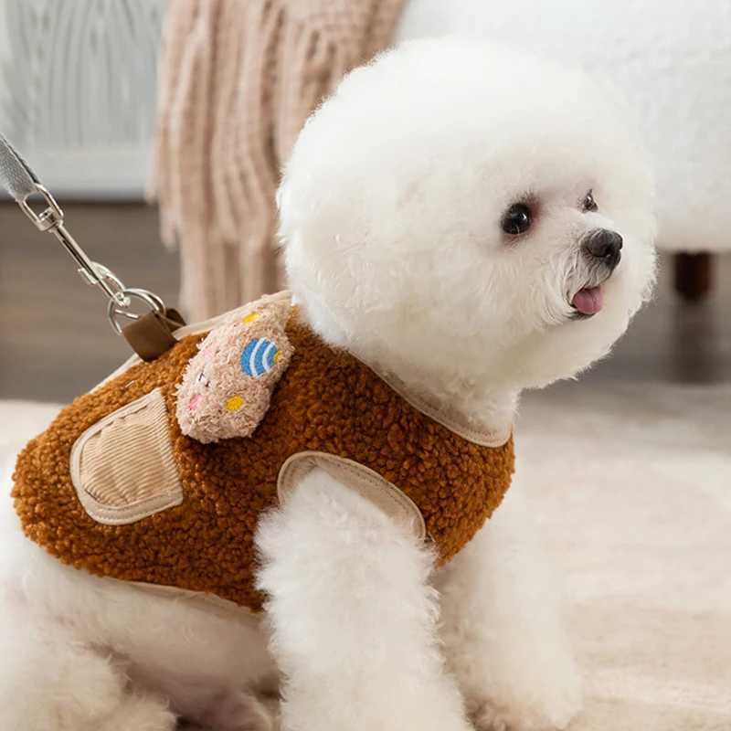 Winter Dog Coat Thin Fleece Dog Vest Jacket Cute Bear Dog Costume 2024 Dog Warm Clothes Chihuahua Yorkshire Puppy Pet ClothingXJ241125