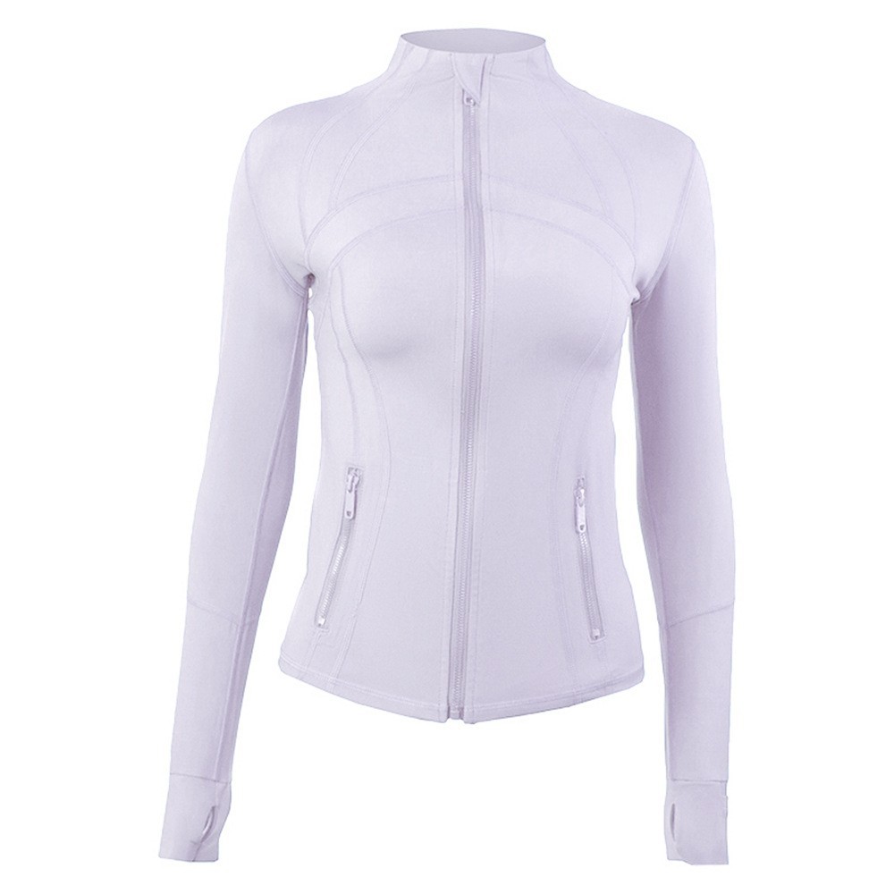 Yoga White gold Women Jacket Workout gym Coat Jackets Sports Quick Dry Active Top Solid Zip Sweatshirt