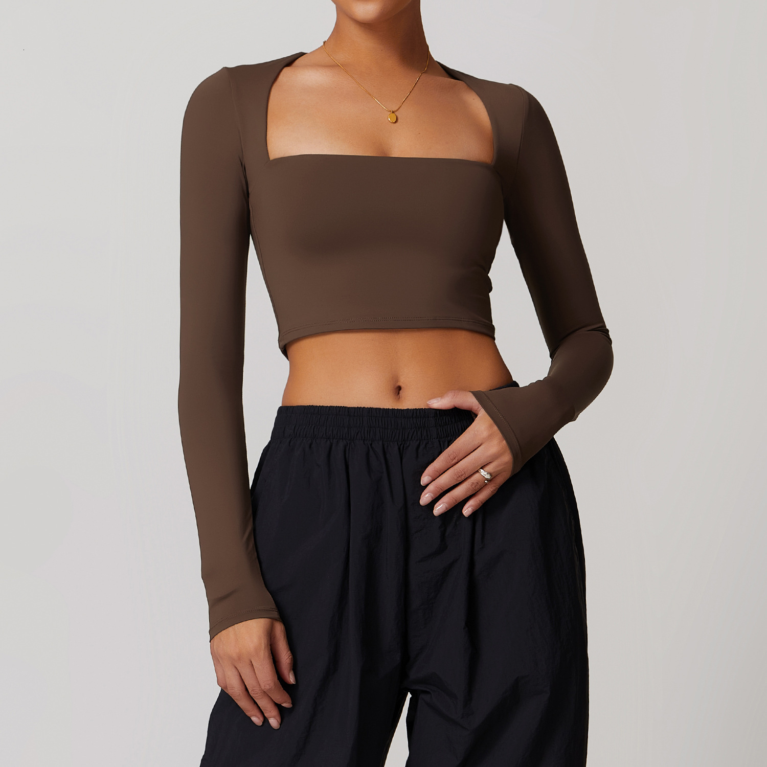 Tight Fitting Slim Waist Long Sleeved Yoga Clothes Women's Drying Beautiful Back T-shirt Sports Running Fitness Top