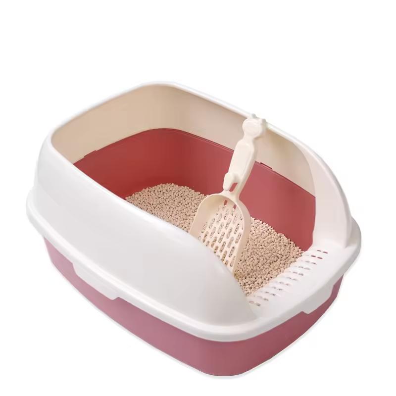 2024 Hot Selling Plastic Cat Litter Box Semi Automatic Pet Cat Toilet Cat Training Toilet Kitten Toilet BoxesPopular