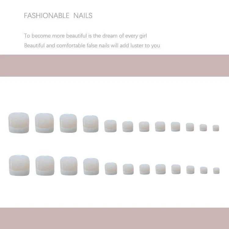 Summer Simple Wearable Pink Press on Fake Nails Tips with Sticker Glue False Toenail Design Butterfly Cute Girl False ToenailW241125