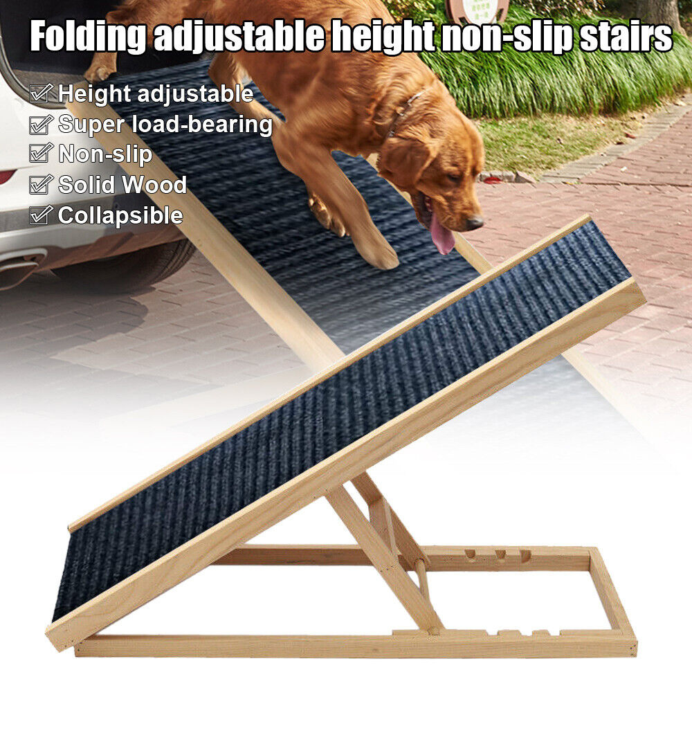 new pet products 2023 wooden adjustable pet climbe ladder Dog Ramp Stairs Small Dogs and Cats Beige Pet Dog Ladder