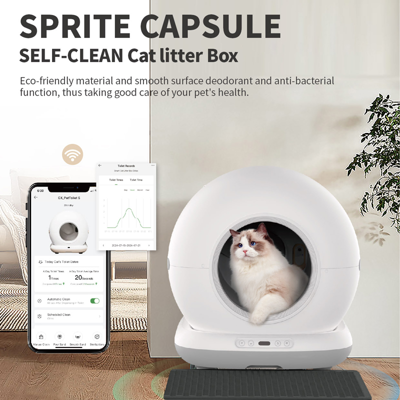 OEM Automatic Cat Litter Box Smart App Control Self Cleaning Litter Boxes Cat Sandbox Electronic Pet Toilet Cat Supplies