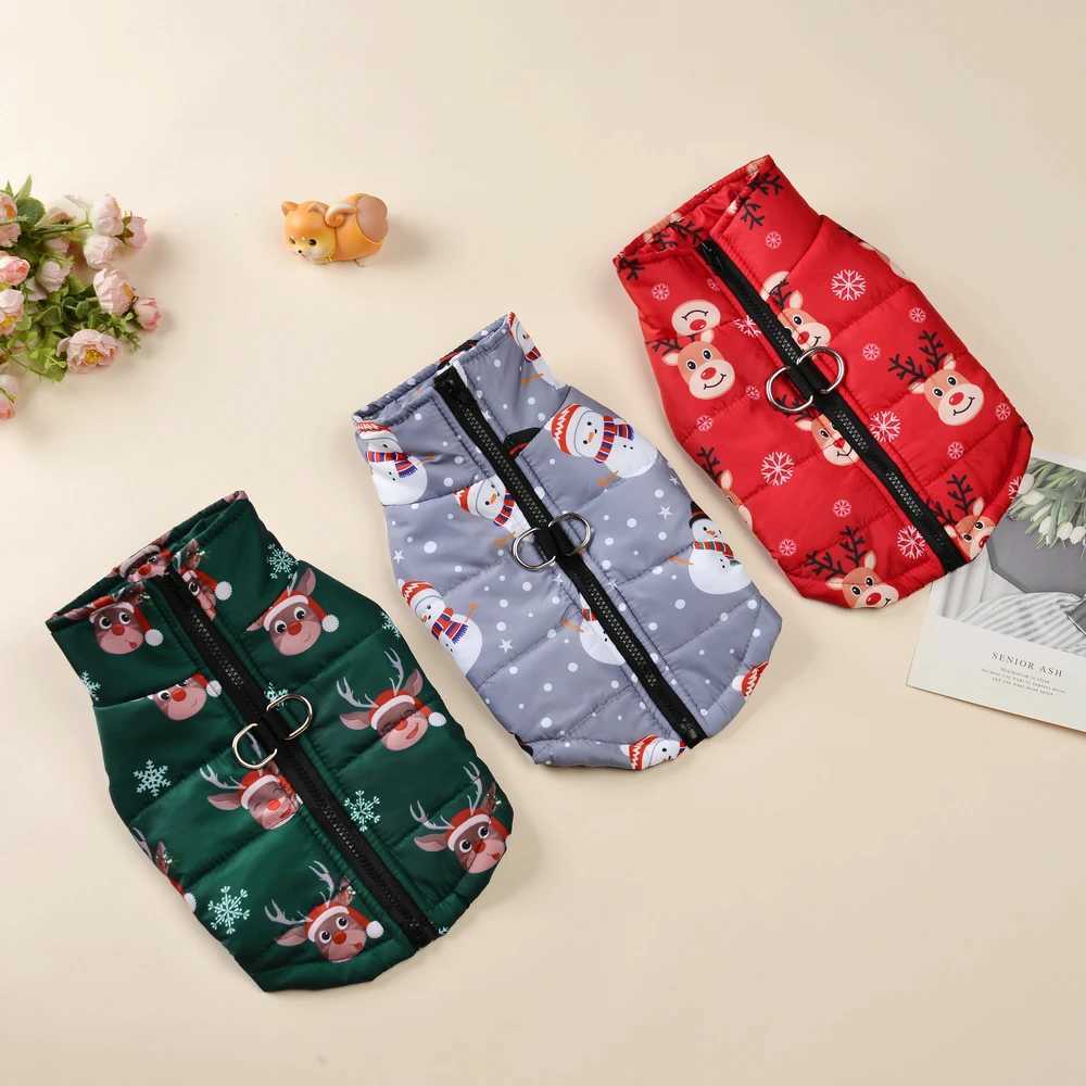 Autumn Winter Dog Clothes for Small Medium Dogs Cats Waterproof Puppy Christmas Print Jacket Coat Yorkshire French Teddy OutfitsXJ241125