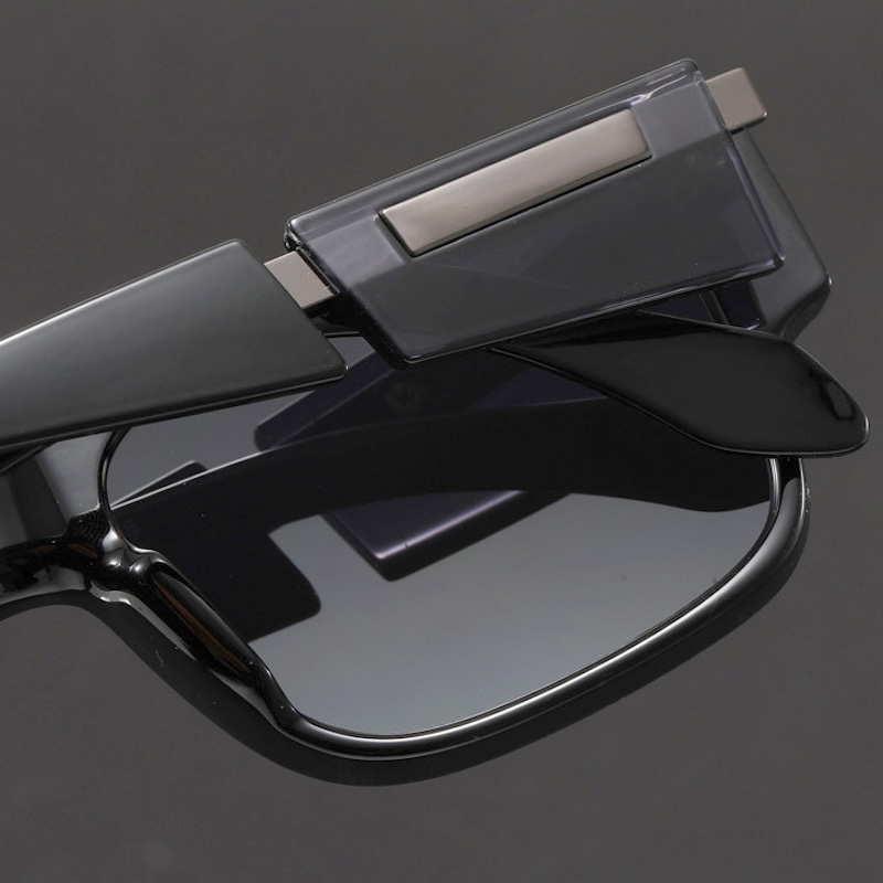 Oversized Square Sunglasses Men Oversized Big Glasses Vintage Women Goggles Gothic Y2K Futuristic Cool INS Niche Circular High-end Sturdy Metal inlay 