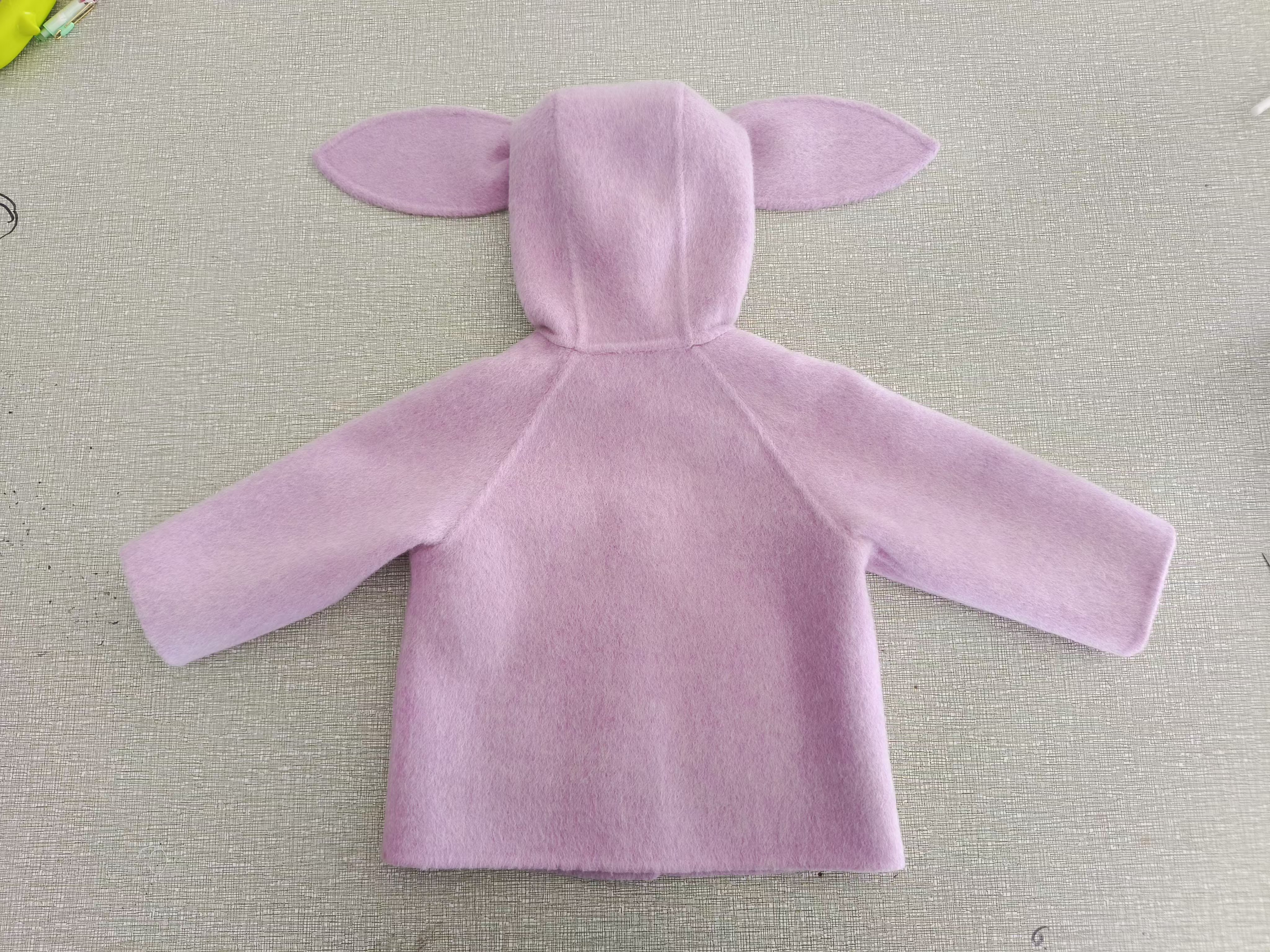 Stylish Cuddly Rabbit Pattern Dual-Face Cashmere Knit Top with Cozy Hood