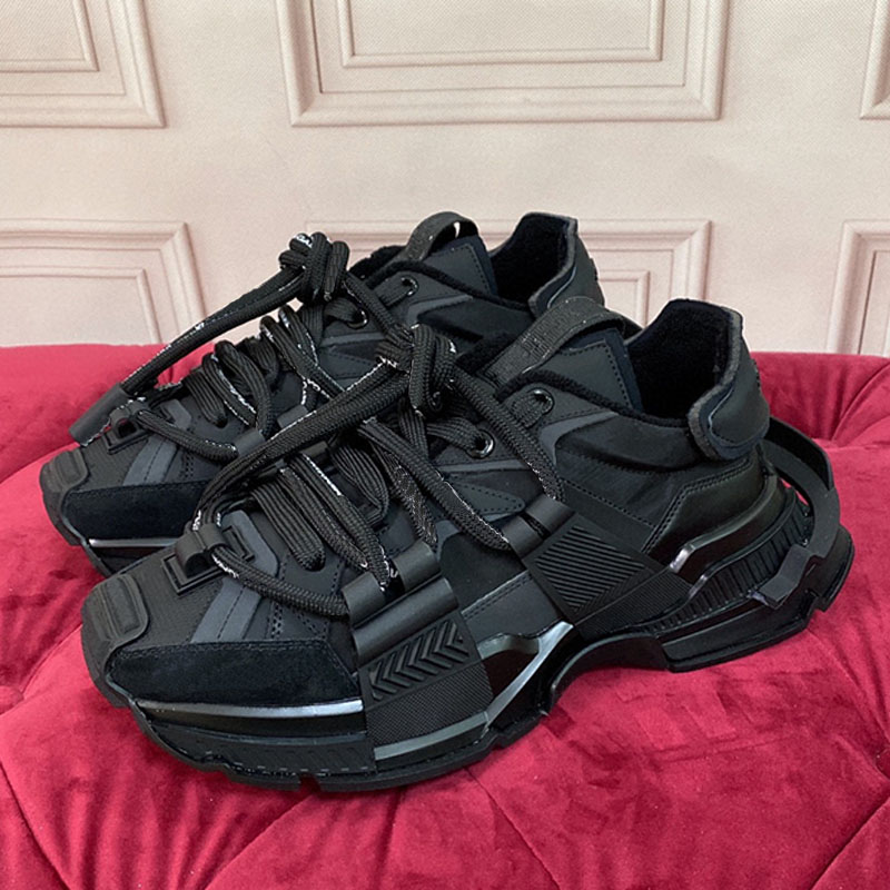 Airmaster Splicing Material Sports Shoes Mens Classic Black designer sneakers fashion shoes Portofino Column tie Womens Running Dads shoes