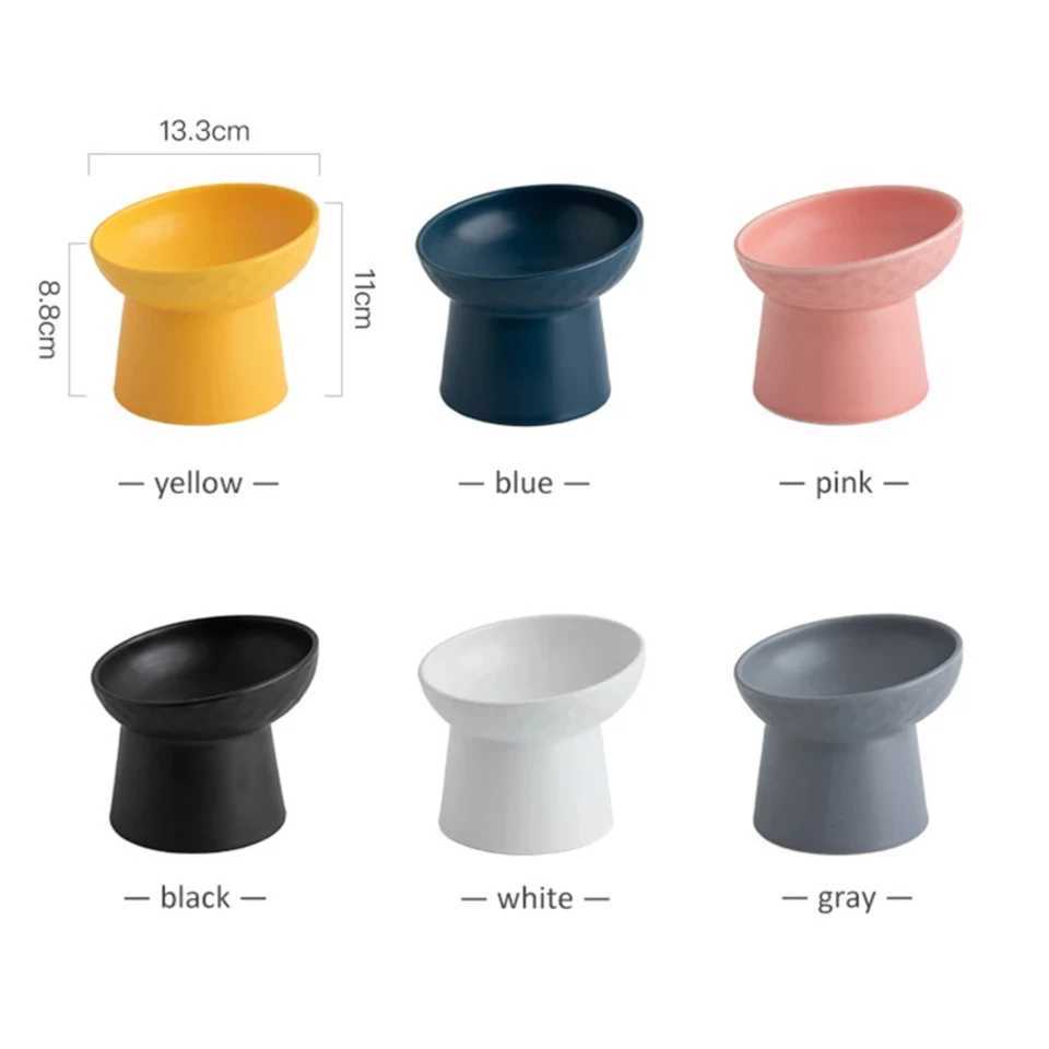 Cat Nordic Style Food Water Bowl Pet Animal Ceramic Eating Dishes High Foot Raised Puppy Cats Matte Bowls Elevated Dog BowlsXJ241125