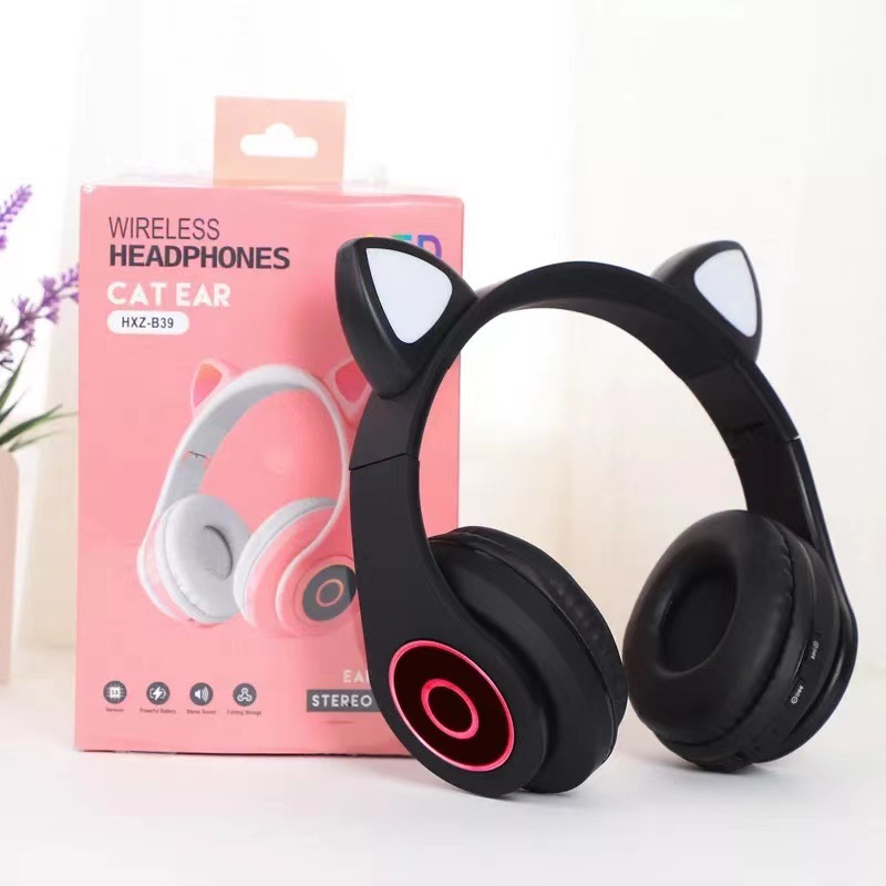 Cat Ear Headworn Bluetooth 5.0 Wireless Headphones, Subwoofer Earphones, Sports Games, Mobile Phones, Computers, Universal High Sound Headphones