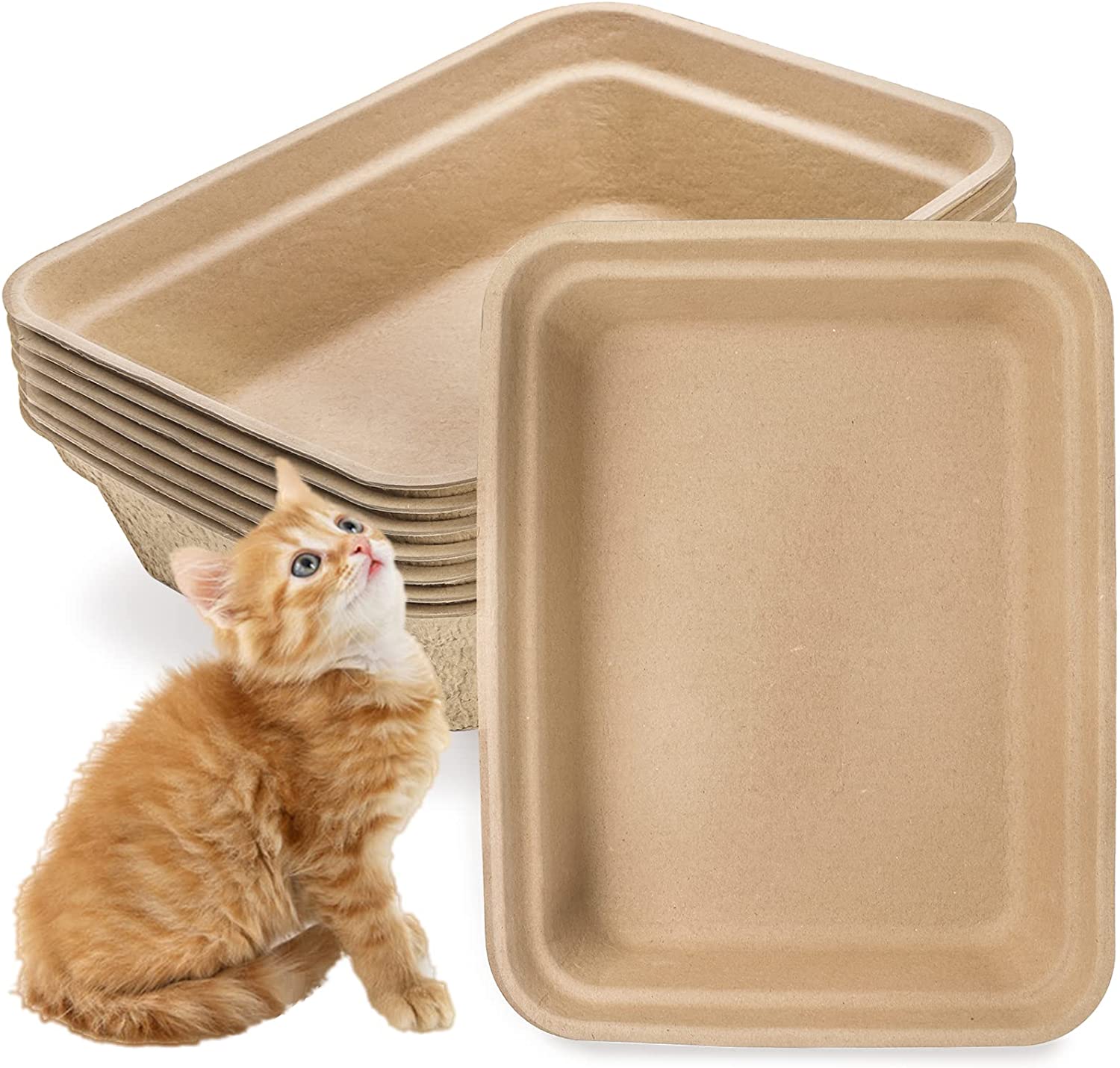 Paper Pet Litter Pan Disposable for Cats Portable Litter Liners Box Disposable Cat Litter Box Indoor Outdoor Travel Large