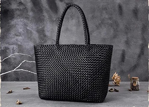 Women Leather Handbag Romantic Handmade Woven Totes Female Cowhide Big Holiday Bucket Bag Causal Beach Shoulder Handbags Patent Leather