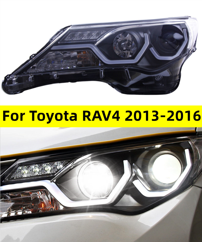 LED Headlight for Toyota RAV4 2013-20 16 LED Auto Headlights Assembly Upgrade Bicofal Lens Dynamic Signal Lamp