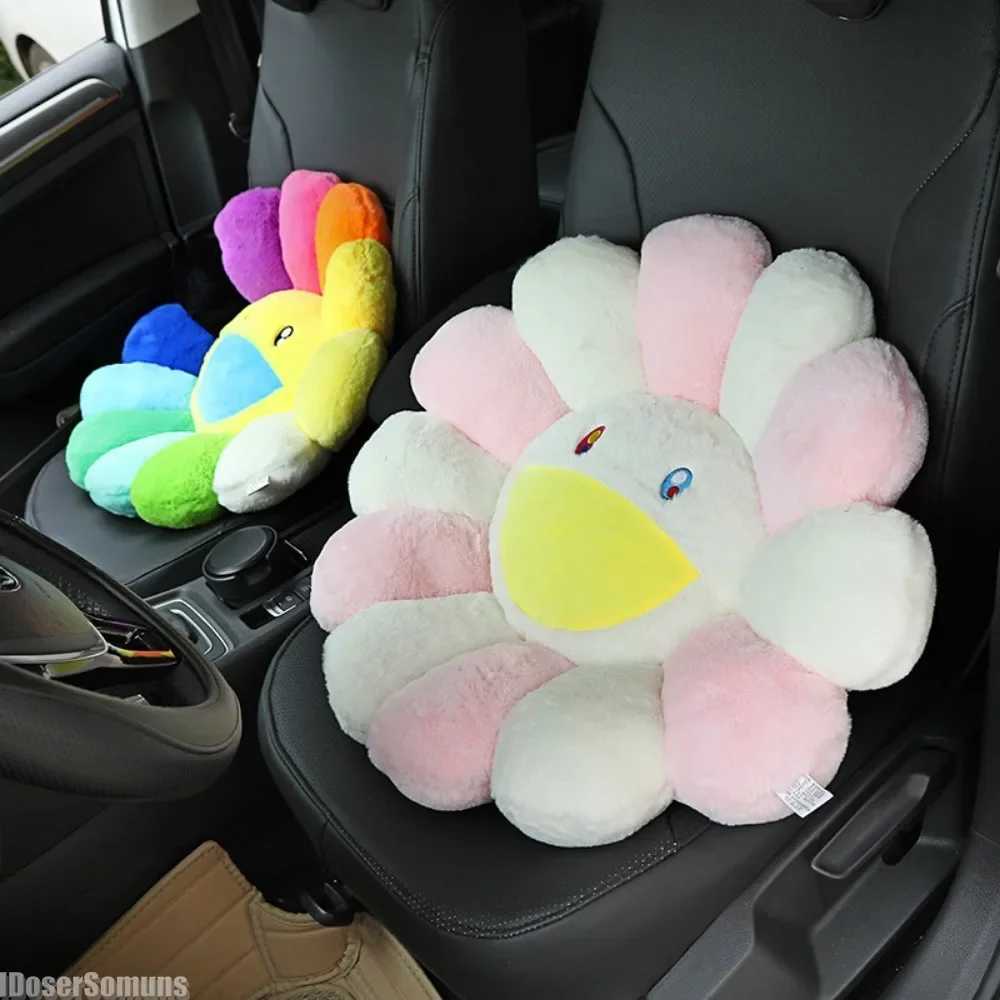 Cushion/Decorative Pillow 40cm Kawaii Face Sunflower Sun Flower stuffed plush toy pad Hold bedroom automatic decoration doll girl gift home T241125