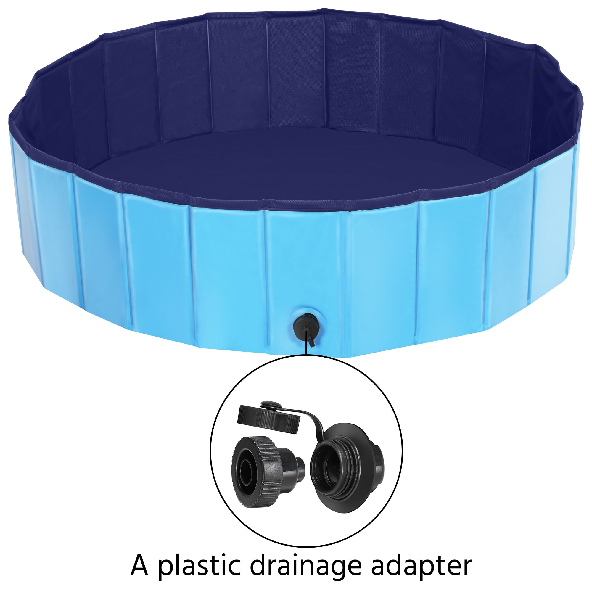 Topeakmart Blue Foldable Swimming Pool for Dogs, Large