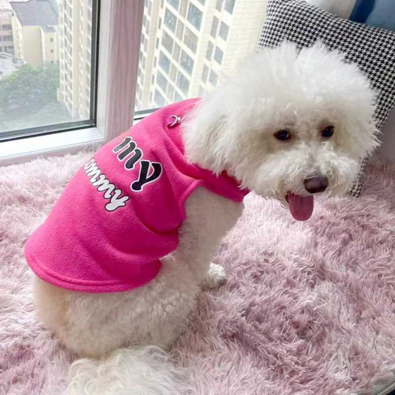 Fleece Warm Dog Sweatshirt Letters Printed Pet Coat Puppy Dogs Shirt Jacket French Bulldog Pullover Autumn Winter Dog ClothingXJ241125