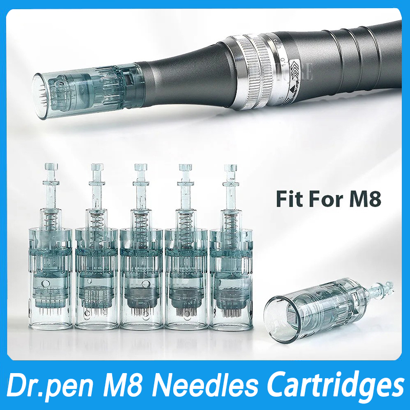 Dermapen Cartridges Dr.pen M8 Ultima Needles 11 16 24 36 42 Pins 3D 5D Round Nano Silicone MTS Replacement Tips Derma Skin Care Beauty Machine Micro N