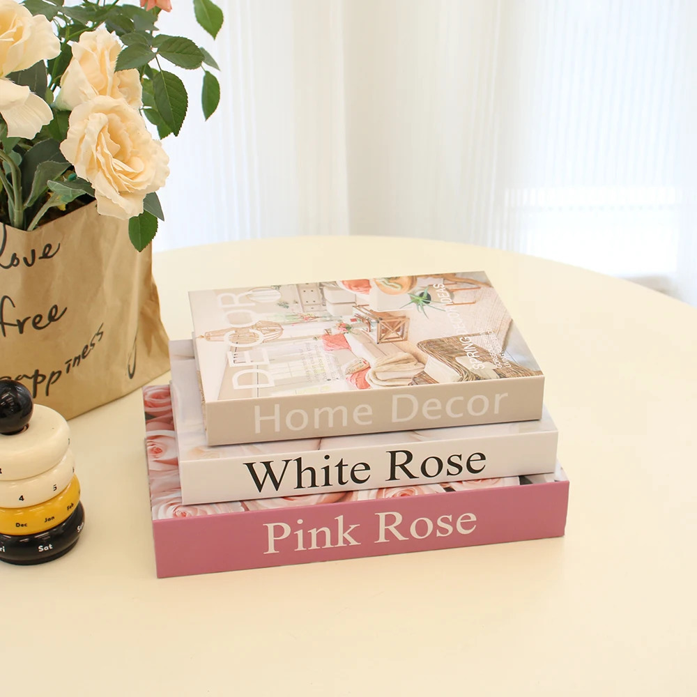 3PcsSet Multiple Size Books Set Coffee Table Villa le Simulation Shooting Props Living Room Decor 241122