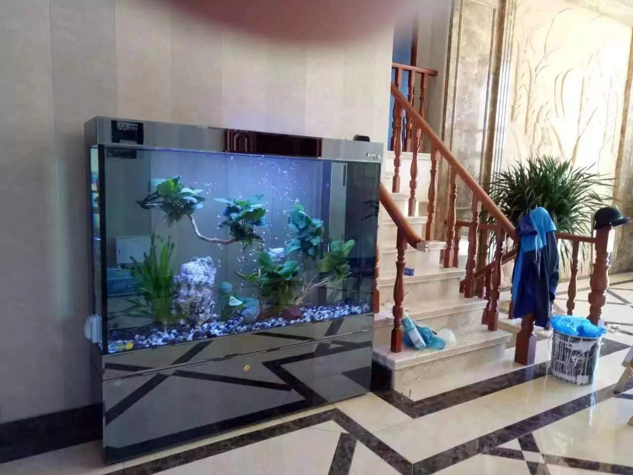 WOLIZE Wholesale High Quality Aquarium Super White Glass Aquarium Arowana Cabinet Fish Tank