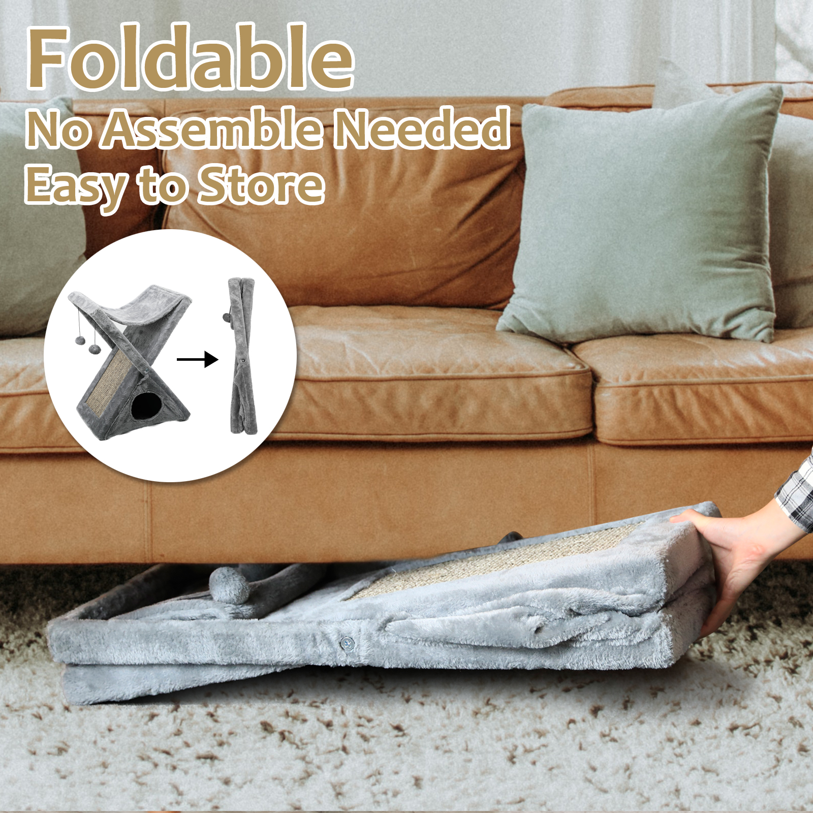 Wholesale New Arrival Popular Luxury Factory Price 3 In 1 High Quality Indoor Foldable Cat Cave Warm Cat Bed House