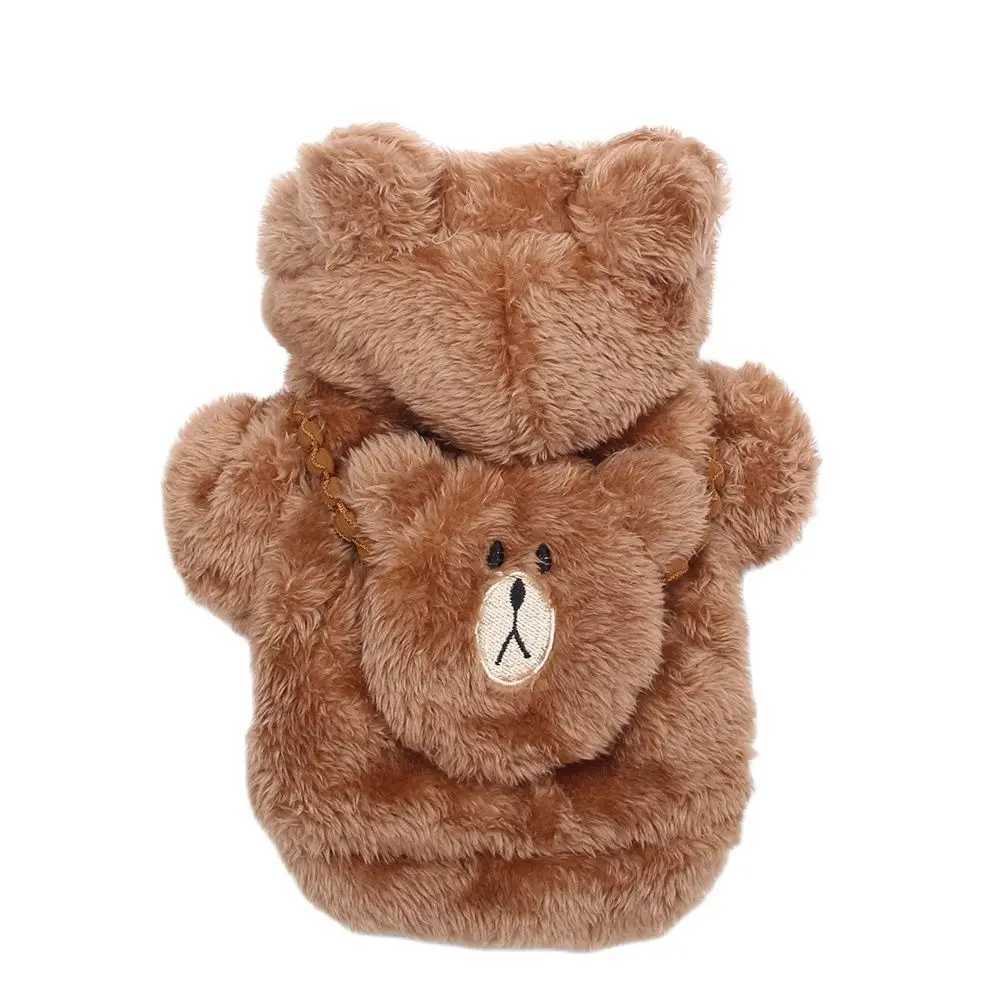 Pet Dog Faux Fur Warm Hoodie Coat 2 Legs Bear Design Winter Clothes Pet Puppy Jacket Apparel 5 colorXJ241125