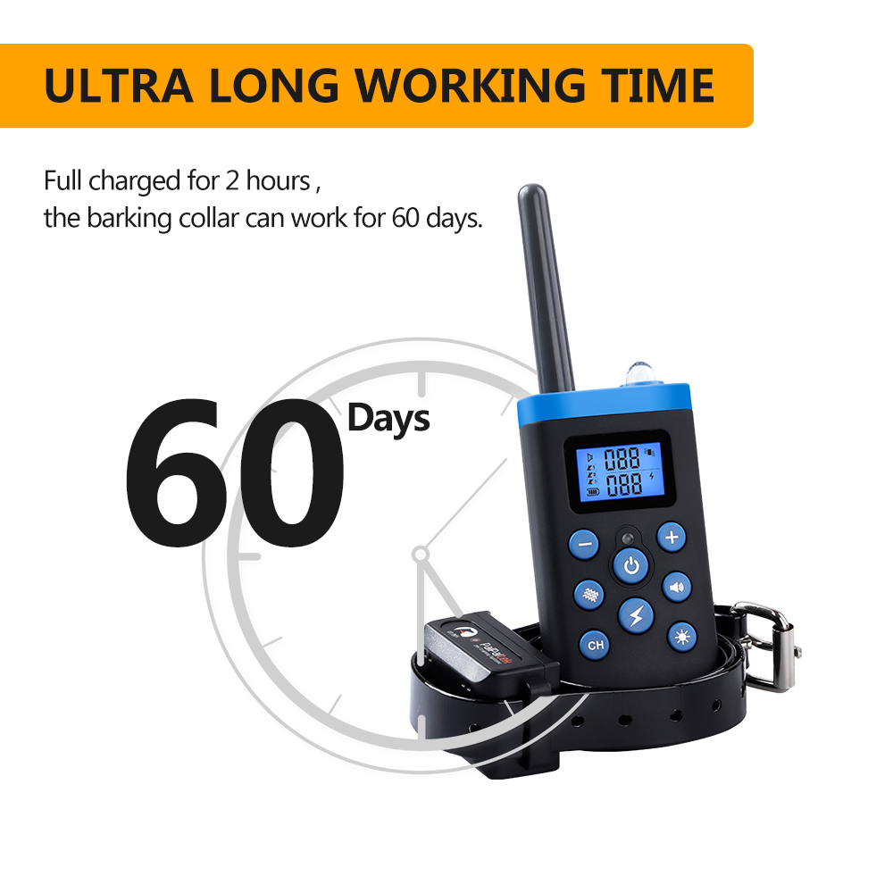 PaiPaitek 1000M Remote Controller Beep Vibrate Static Shock Dog Pet Trainer E Collar Anti Bark Barking Training Collar For Dogs
