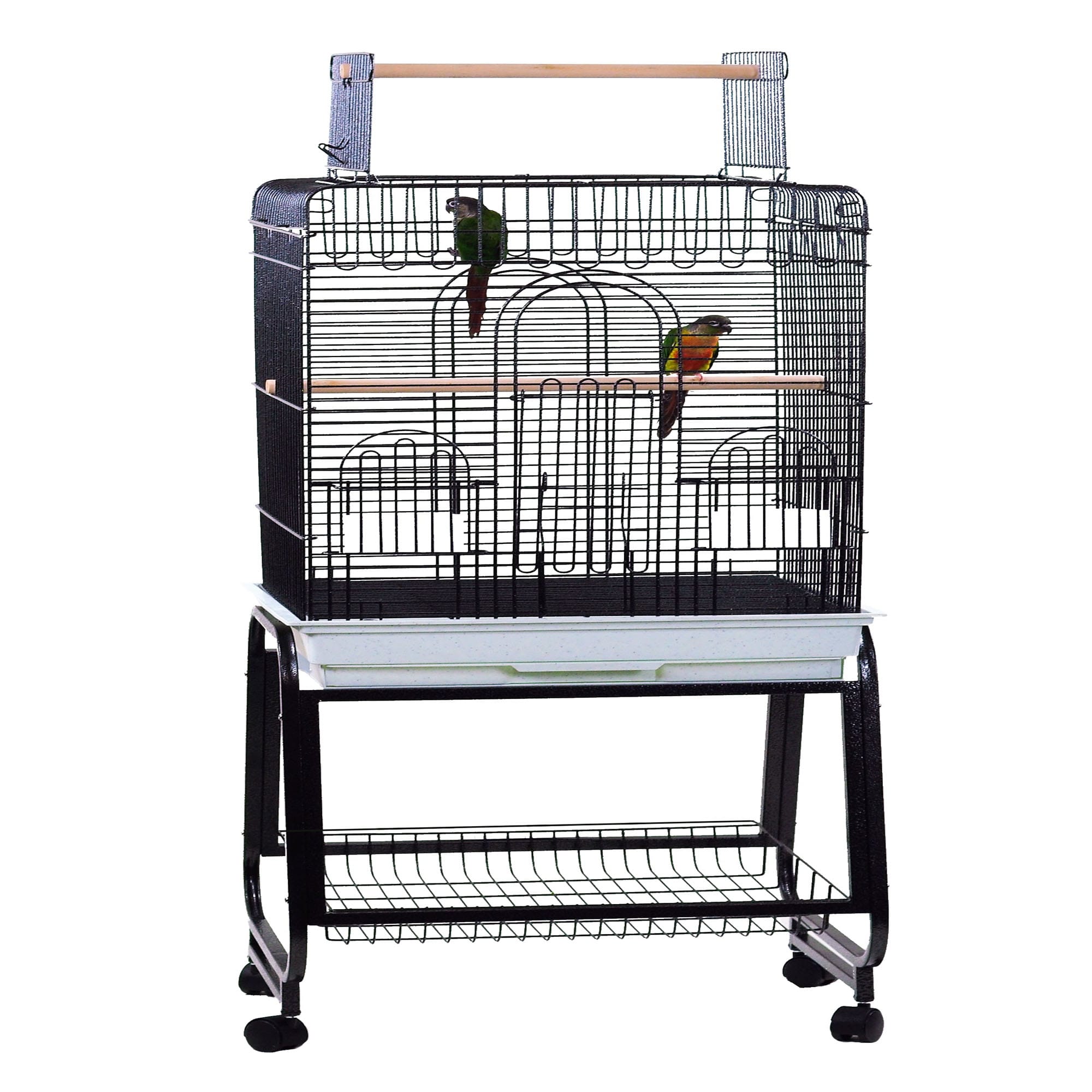 A&E Cage Company Black Play Top Bird Cage with Removable Stand, 22" L X 18" W X 62" H
