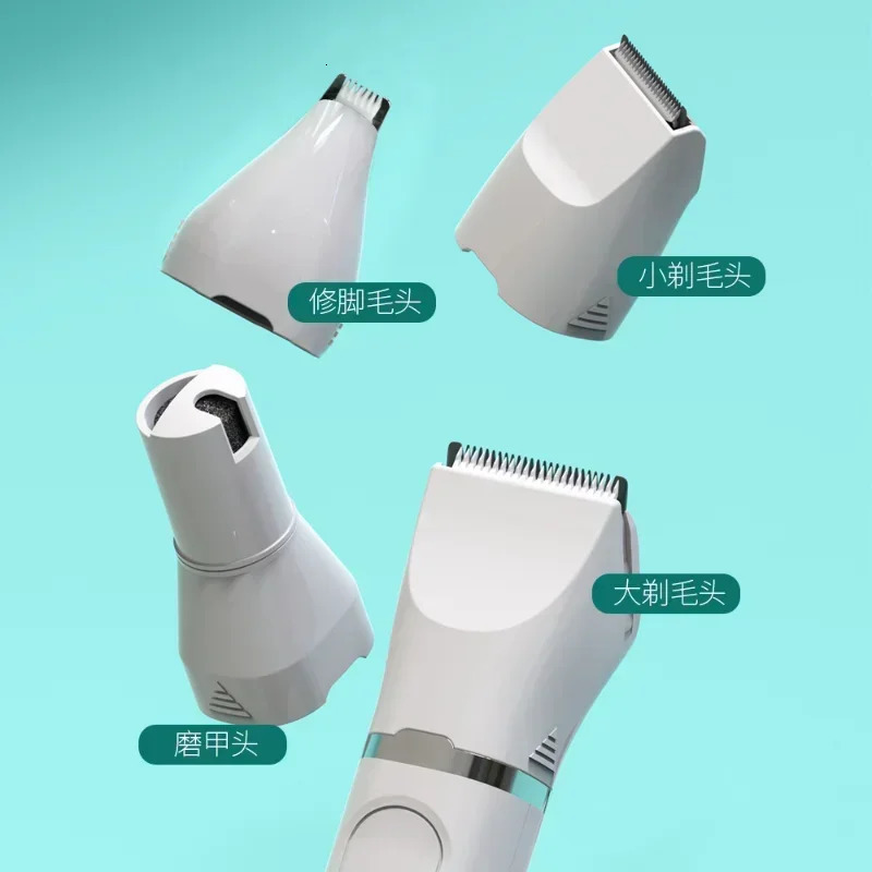 4 in 1 Pet Electric Hair Clipper with 4 Blades Grooming Trimmer Nail Grinder Professional Recharge Haircut for Dogs Cat 241125