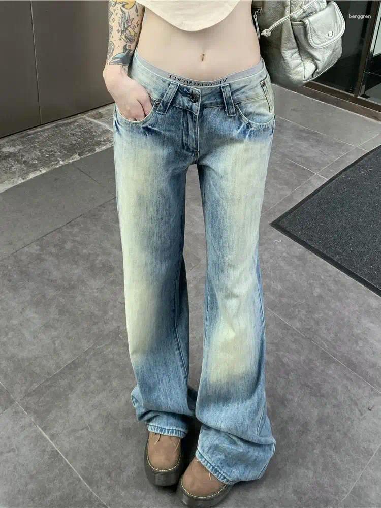 Womens Jeans Baggy Women High Waisted Vintage Strtwear Patchwork Denim Pants Wide Leg 2024 Spring Korean V618 Z260313