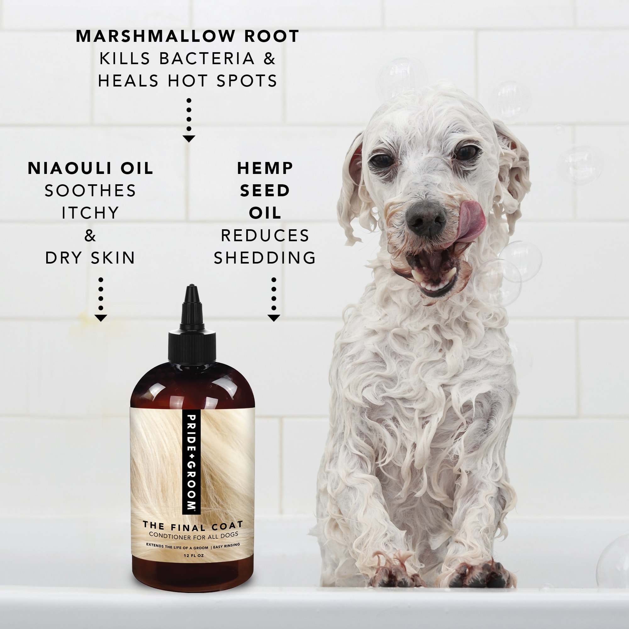 Pride+Groom The Final Coat Dog Conditioner, 12 fl. oz.
