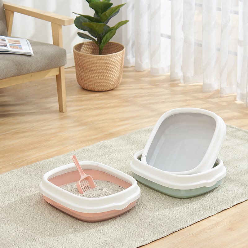 Cat Clean Up Products Plastic Large Space Cat Toilet Box Cat Litter Box Sandbox